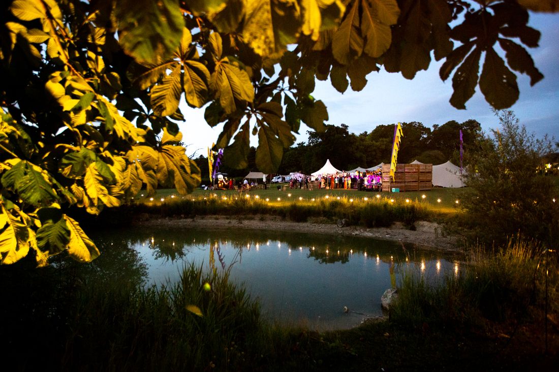 Outdoor festival wedding, Suffolk